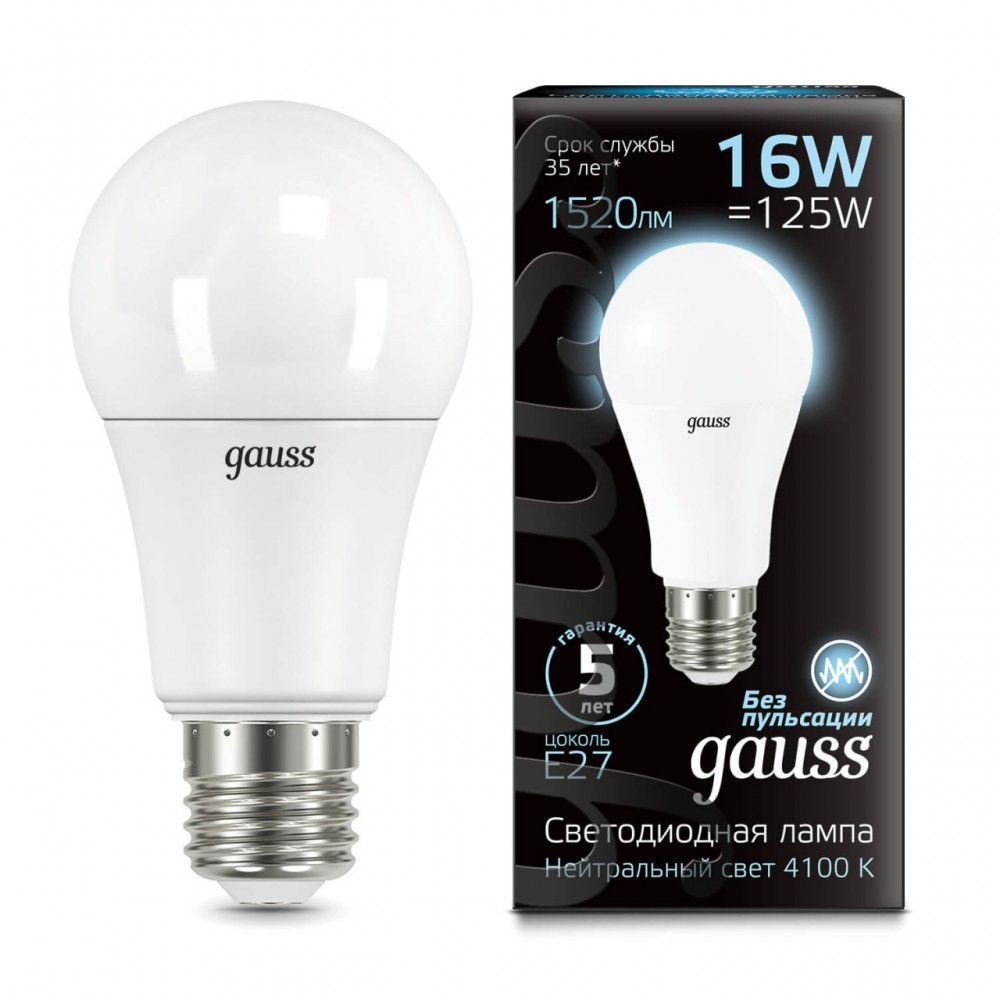 Gauss LED Լամպ E27 A60 16W 1470Lm 4100K  