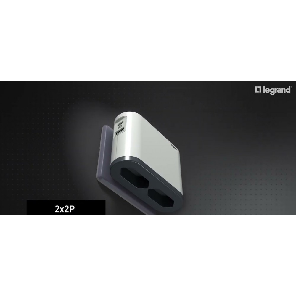 Legrand Բազմավարդակ բլոկ 2 x 2P - կողային վարդակներ 6A USB A+C